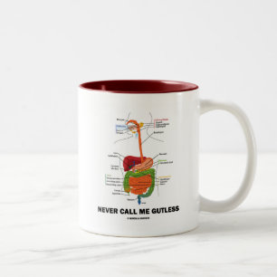 Never Call Me Gutless (Digestive System Humour) Two-Tone Coffee Mug