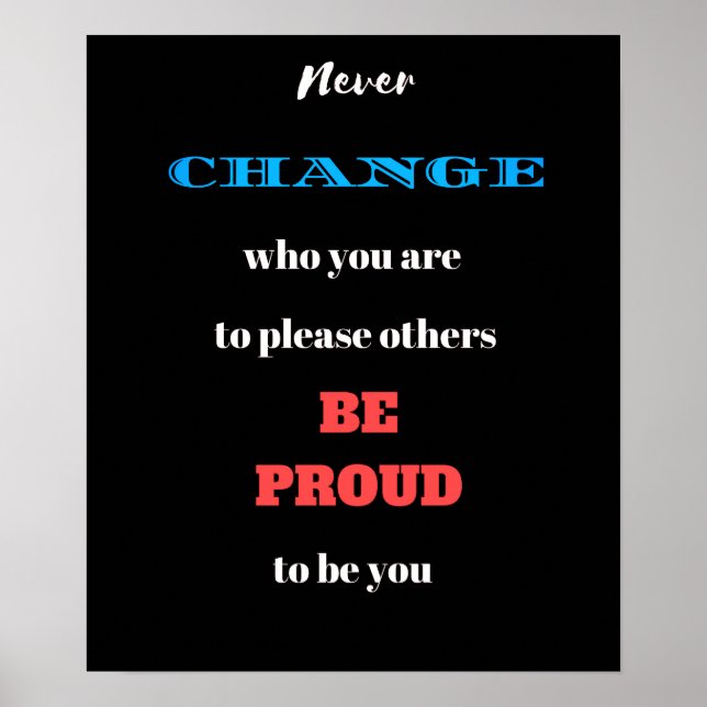 Never Change Value Poster (Front)