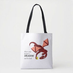 Never come between a dragon and his book tote bag
