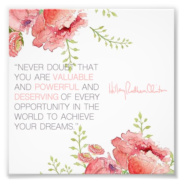 Never Doubt - Hillary Clinton 6x6 Print (Front)