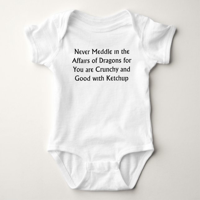 Never Dragons Baby Bodysuit (Front)