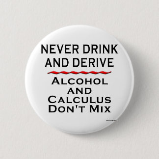 Never Drink and Derive 6 Cm Round Badge