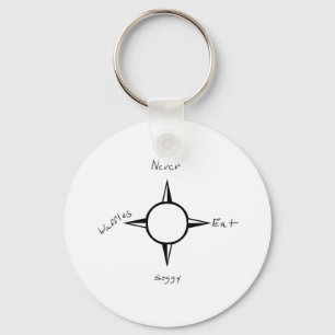 Never Eat Soggy Waffles - Compass Key Ring