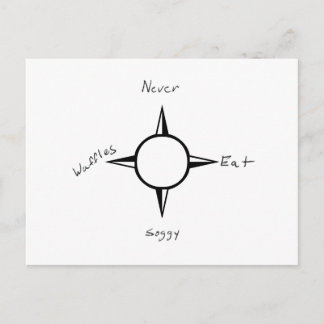 Never Eat Soggy Waffles - Compass Postcard