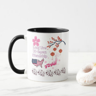 Never ending friendship black & white mug