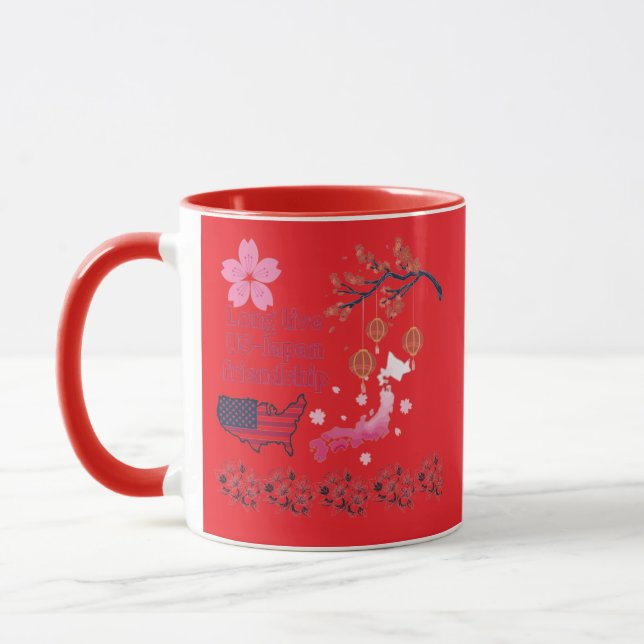 Never ending friendship bright red mug (Left)