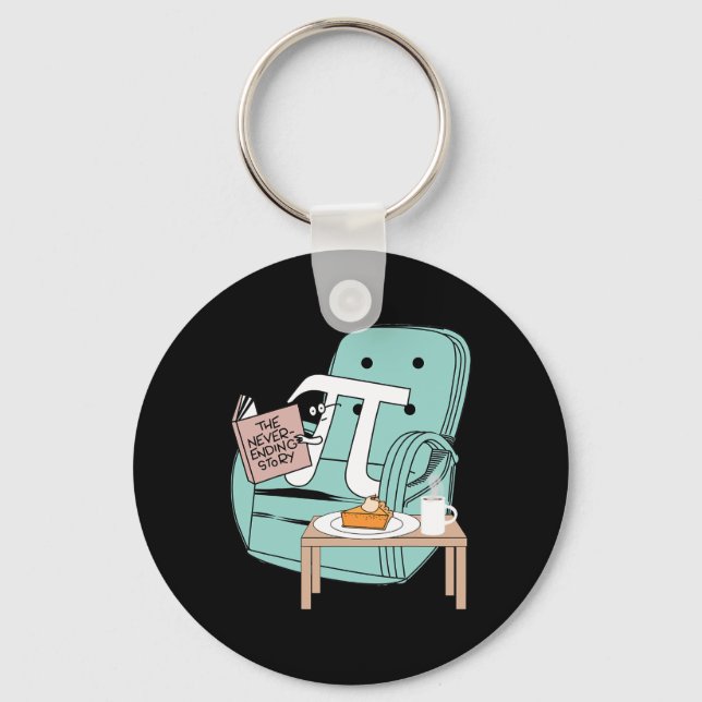 Never Ending Funny Story Pi Day Celebration Math  Key Ring (Front)