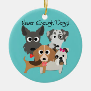 Never Enough Dogs Ceramic Tree Decoration
