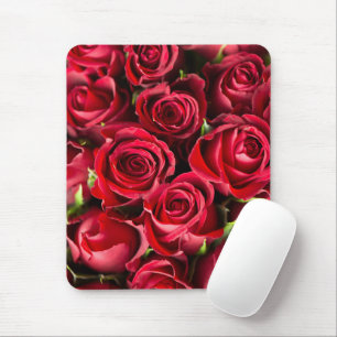 Never Enough Red Rose Flowers Mouse Mat