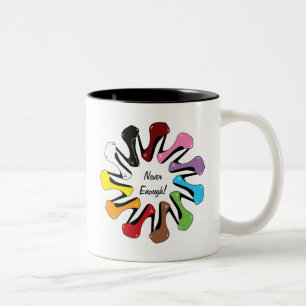 Never Enough Shoes (customisable) Two-Tone Coffee Mug