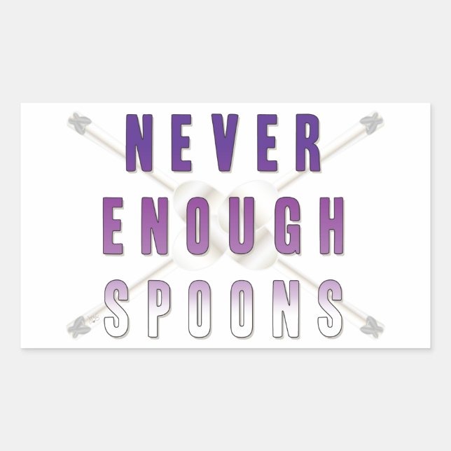 Never Enough Spoons Rectangular Sticker (Front)