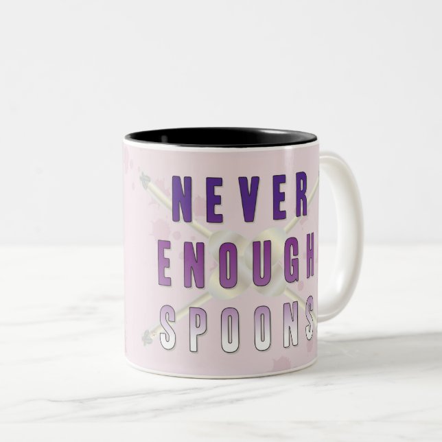 Never Enough Spoons Two-Tone Coffee Mug (Front Right)