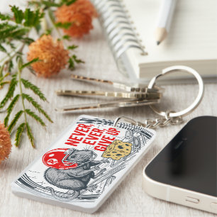 Never ever give up 2 key ring