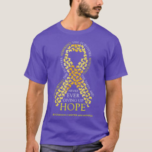 Never Ever Giving Up Hope Childhood Cancer Awarene T-Shirt