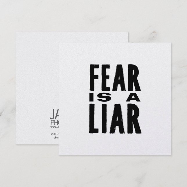 NEVER FEAR 5.25 x 5.25 card (Front/Back)