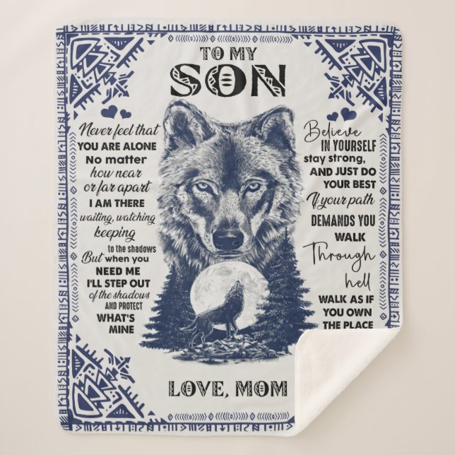 Never Feel That ...To My Son - Love Mum Sherpa Blanket (Front)