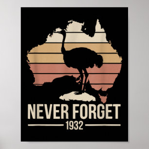 Never Forget 1932 Emu War Australia History Tribut Poster