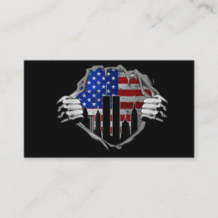 Never forget 21th anniversary usa american flag ch business card