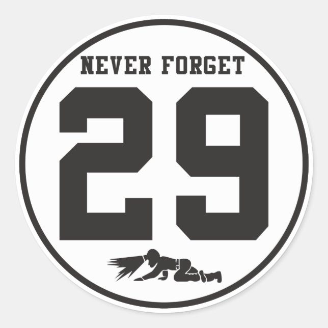 Never Forget - 29 Sticker (Front)