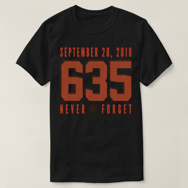 Never Forget 635 BrownOrange T-Shirt (Design Front)