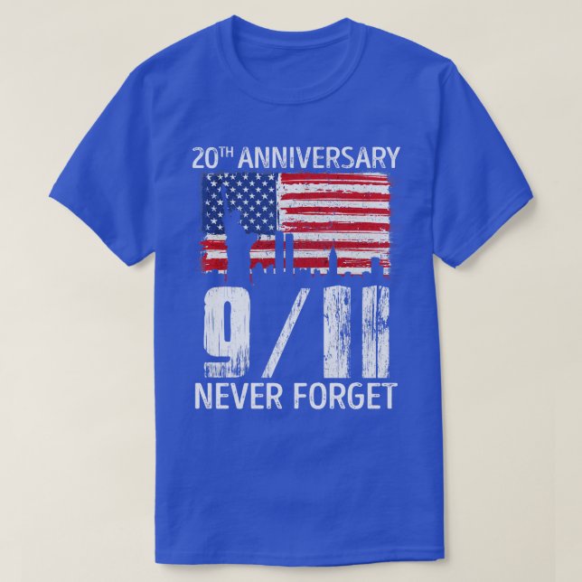 Never Forget 911 20th Anniversary Patriot Day 2021 T-Shirt (Design Front)