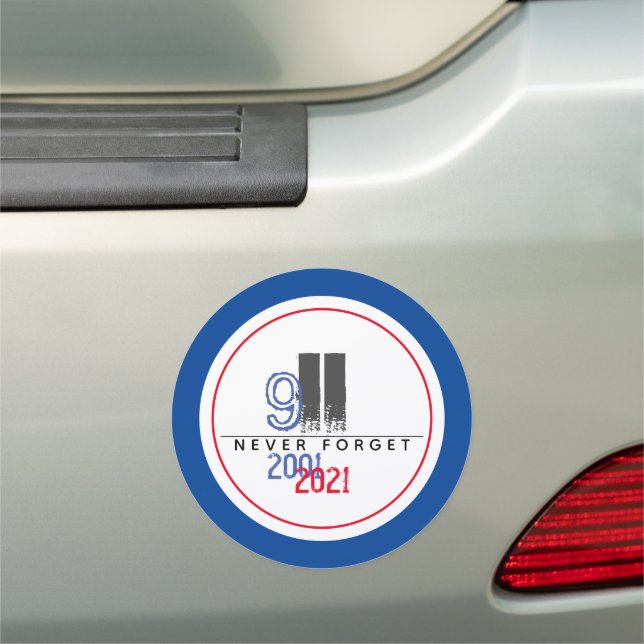 Never Forget 911 Patriotic World Trade Centre Car Magnet (In Situ)