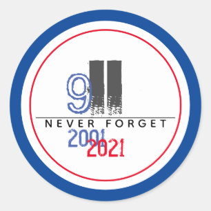 Never Forget 911 Patriotic World Trade Centre Classic Round Sticker
