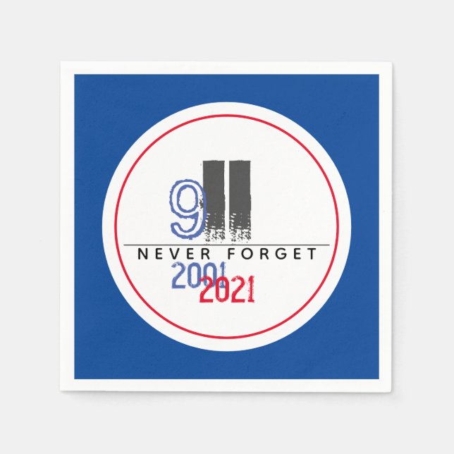 Never Forget 911 Patriotic World Trade Centre Napkin (Front)