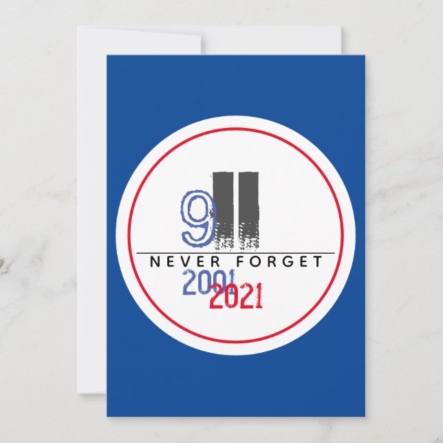 Never Forget 911Patriotic World Trade Centre Invitation (Front)