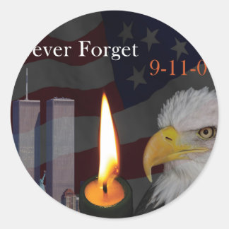 Never Forget 9-11-01 Classic Round Sticker