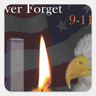 Never Forget 9-11-01 Square Sticker