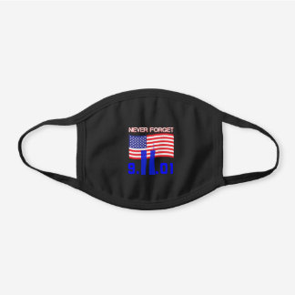 Never forget 9/11 black cotton face mask