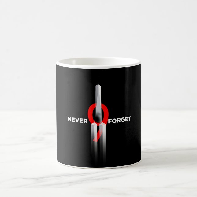 Never Forget 9.11 Memorial Flag Honour Patriot Day Coffee Mug (Center)