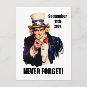 Never forget 9/11 postcard