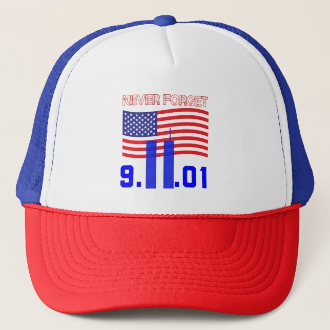 Never forget 9/11 trucker hat (Front)