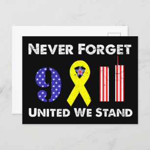 Never Forget 9 11 United We Stand Postcard