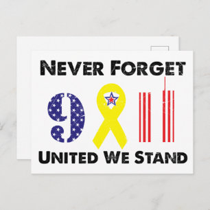 Never Forget 9 11 United We Stand Postcard