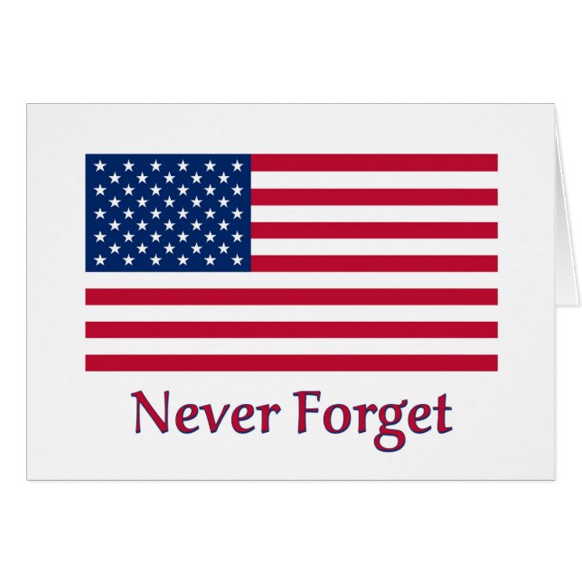 Never Forget American Flag Card (Front Horizontal)