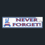 Never Forget Bumper Sticker<br><div class="desc">I drew this the winter after 9/11. I am proud to say that a T-shirt with this picture on it was worn in Baghdad in 2004 by a member of the 101st Airborne Division. This IS NOT a peace sign! It is Winston Churchill's "V” for Victory" from WWII. To see...</div>