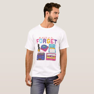 Never Forget Cassette Tape VHS Gamer Old School T-Shirt