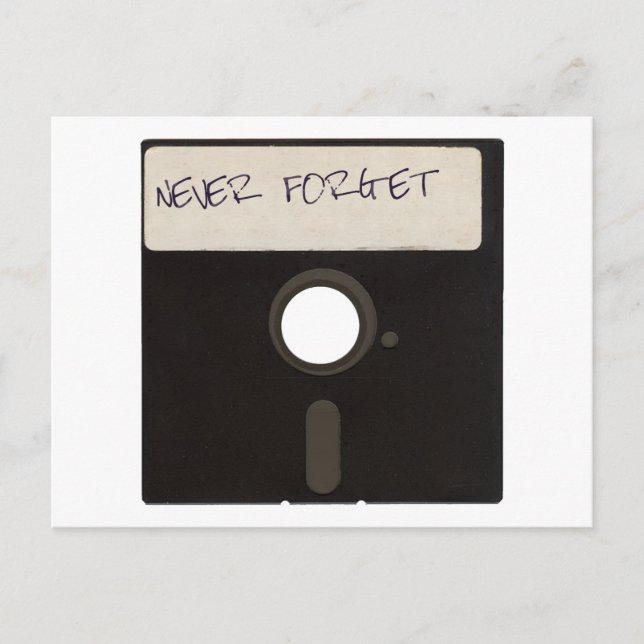 Never Forget Computer Floppy Discs Postcard (Front)