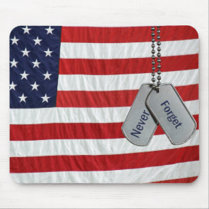 Never Forget Dog Tags Mouse Mat