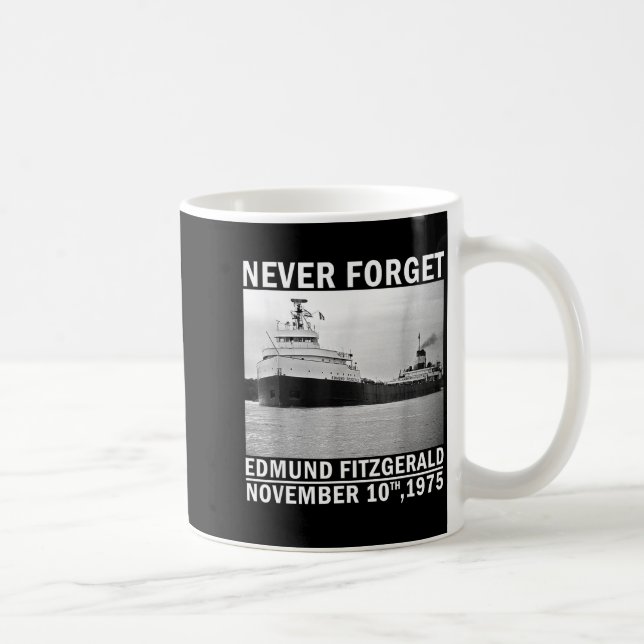 Never Forget – Edmund Fitzgerald Memorial Tee Nov. Coffee Mug (Right)