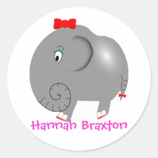 Never Forget Elephant Personalized Name Label