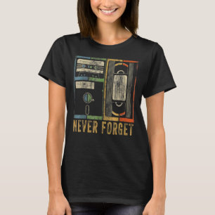 Never Forget Floppy Disc Video Cassette Tapes Geek T-Shirt