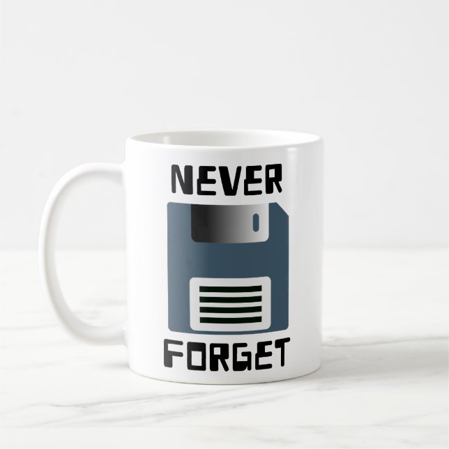 Never Forget Floppy Discs Mug (Left)