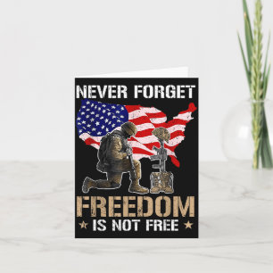 Never Forget Freedom is Not Flag USA Memorial Day Card