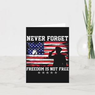 Never Forget Freedom is Not Memorial Day Flag USA Card