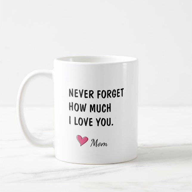 Never Forget How Much I Love You Daughter Gift Coffee Mug (Left)
