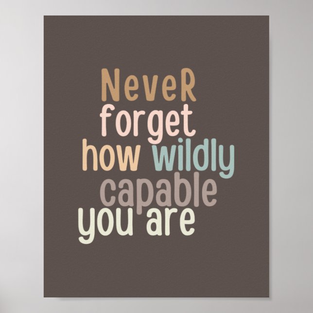 Never Forget How Wildly Capable You Are Poster (Front)
